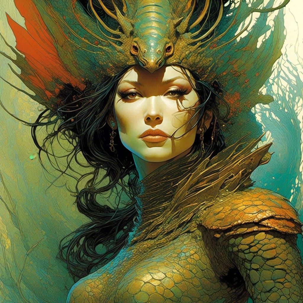 Epic Reptile Woman in Fantasy Masterpiece