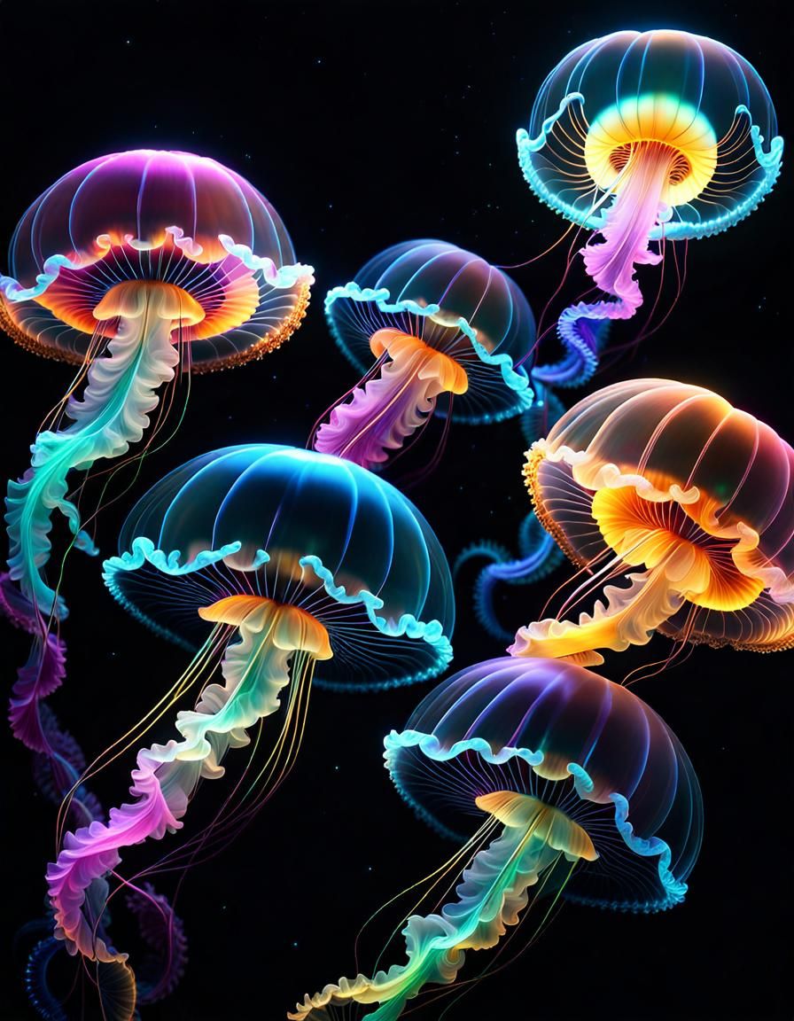 Bioluminescent Jellyfish and Amoebas in High Quality CGI