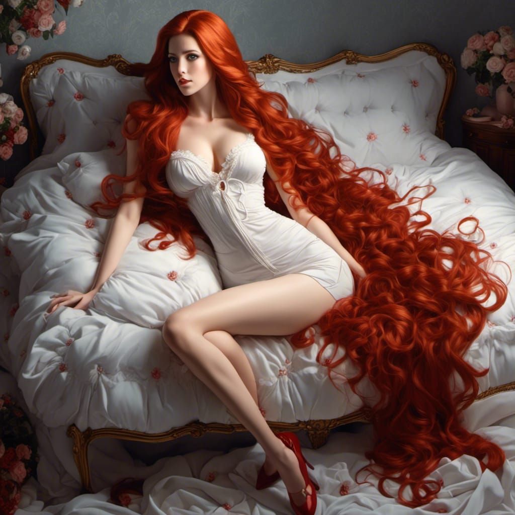 Detailed Portrait of a Red-Haired Woman