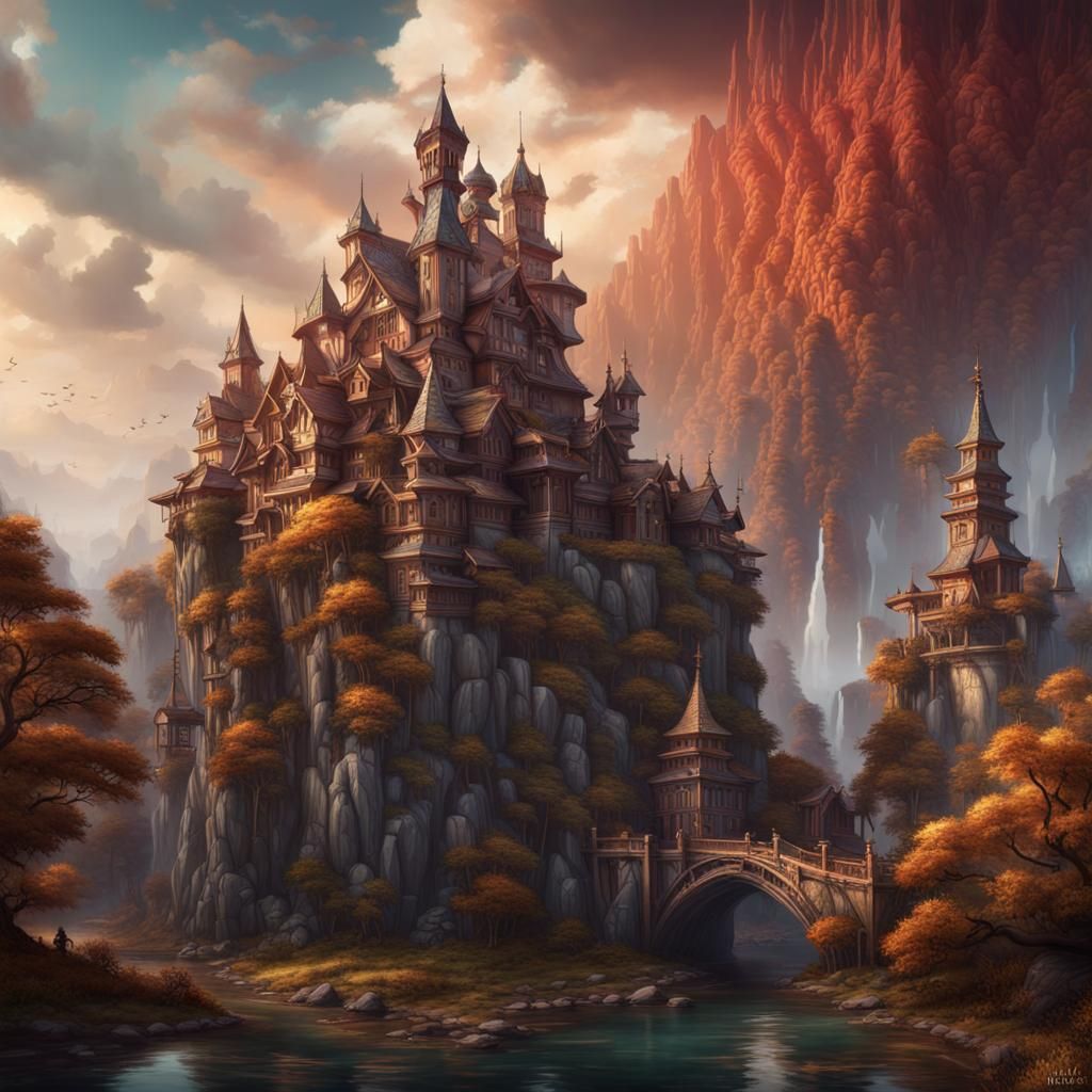 Fantastical Matte Painting in Deep Color, 8K