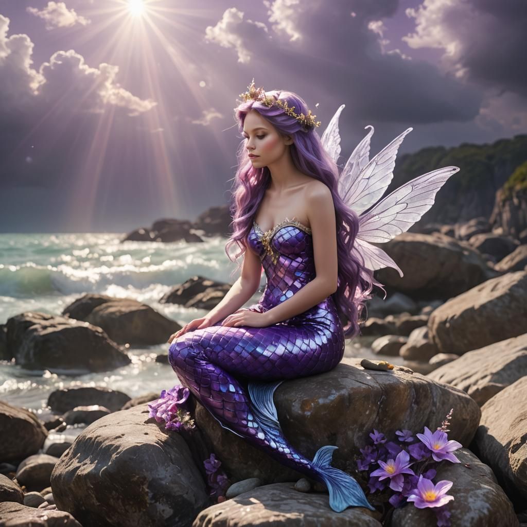 Purple Fairy Mermaid Hybrid in Divine Sunshine