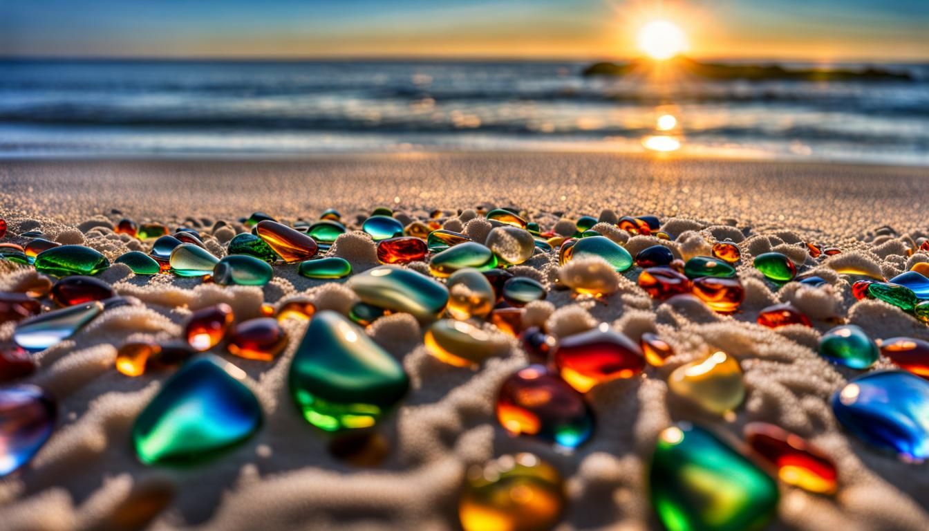 Shimmering Multicolored Glass Sand Beach