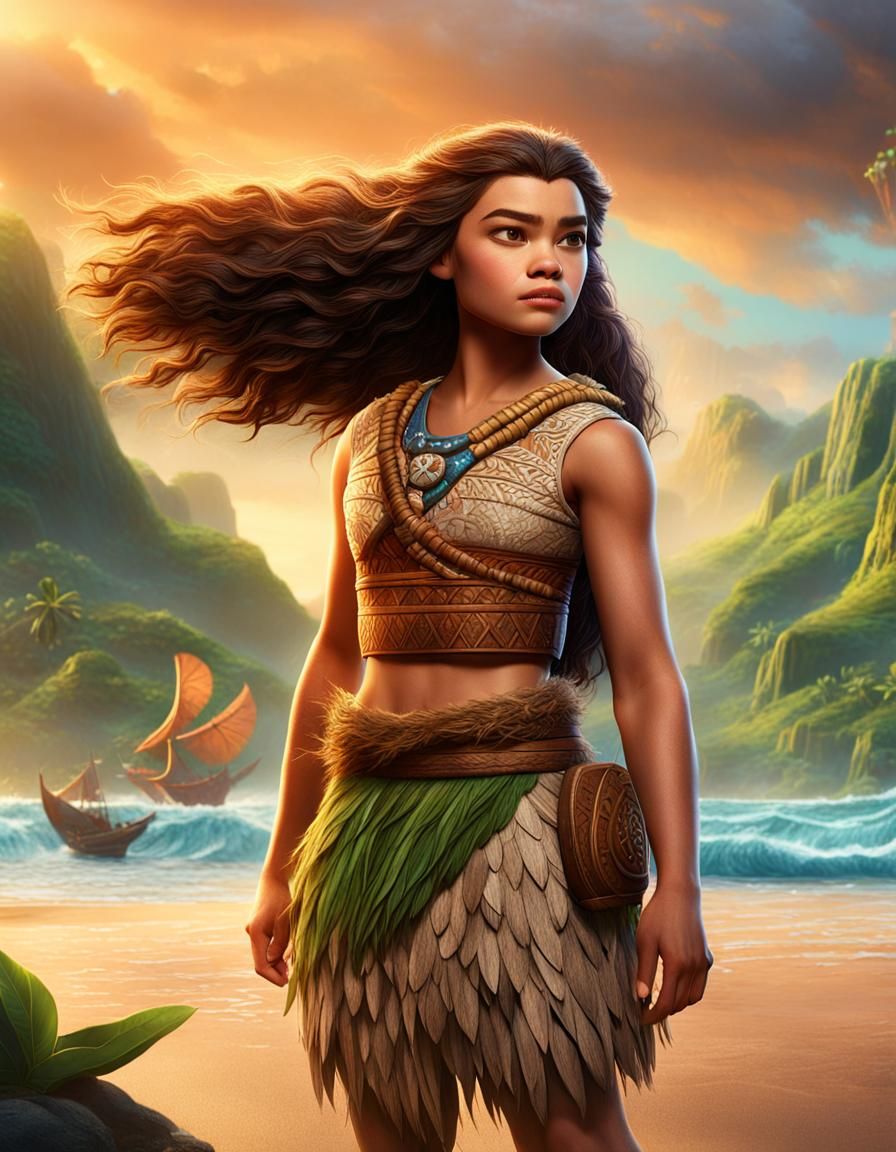 Hailee Steinfeld as Moana: Cinematic Digital Art
