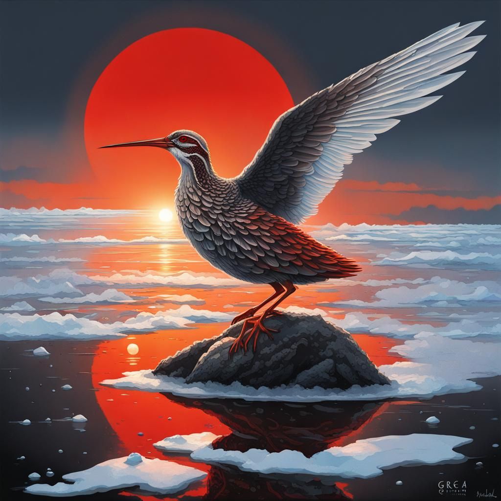 Snipe Bird Versus Silver Oyster, in K-Pop Style