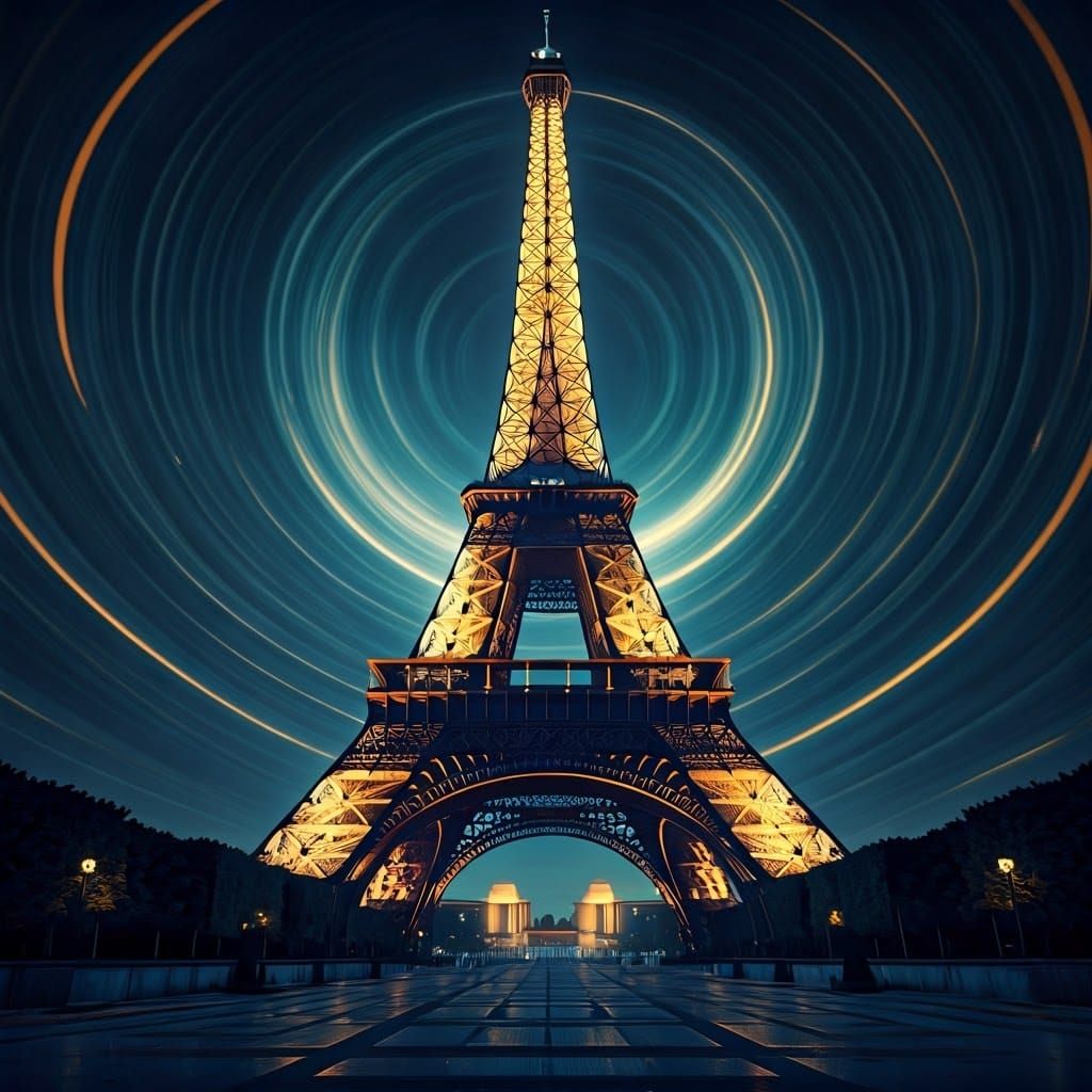 Enchanted Eiffel Tower: Dreamlike Fantasy Concept Art