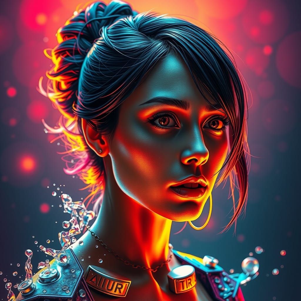 Spectacular Woman Portrait in Cinematic Futuristic Style