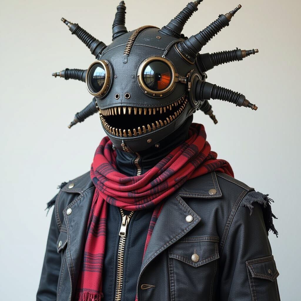 Monstrous Clothing Creature in Biomechanical Style