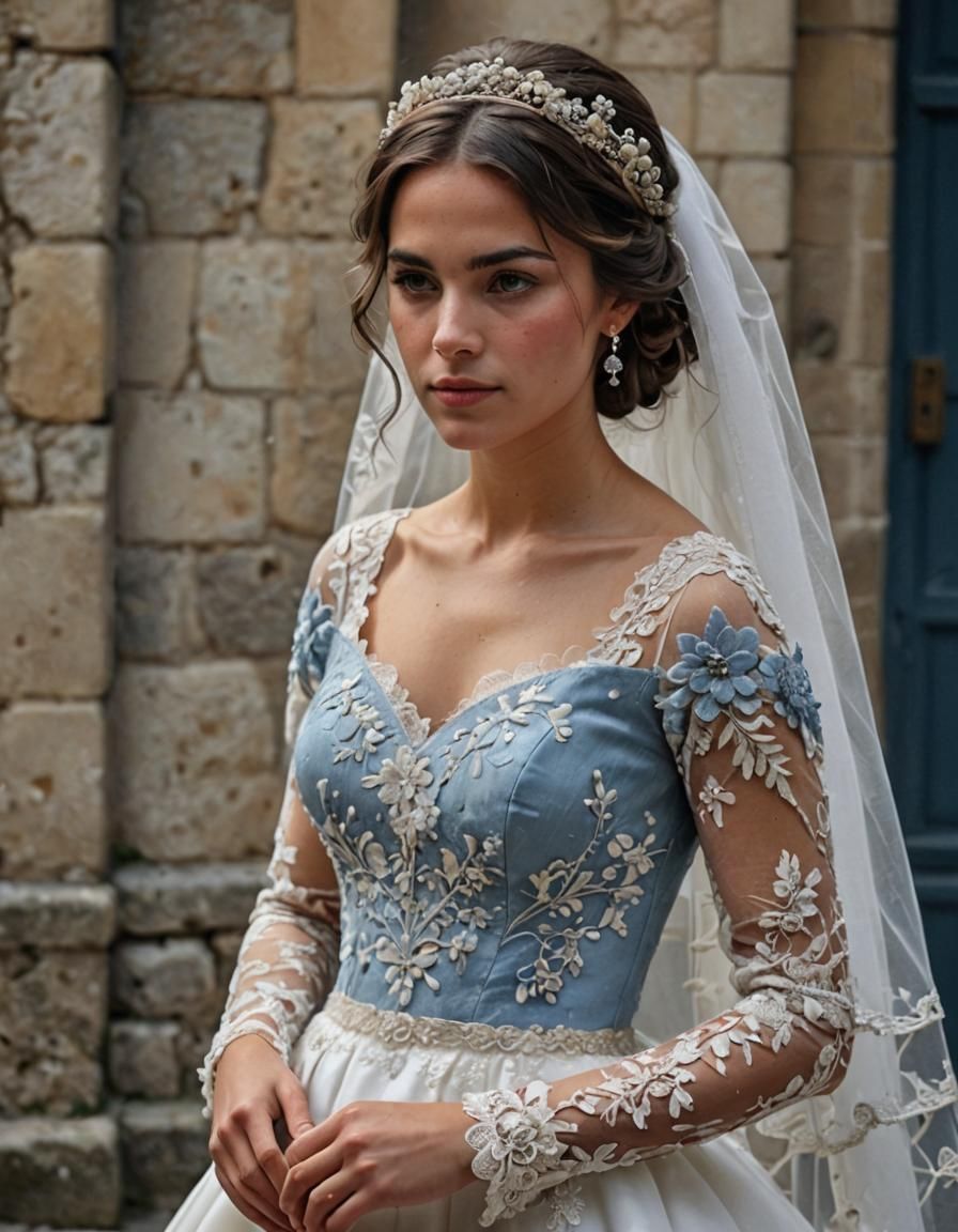 Portuguese Woman Gazing at Wedding Dress