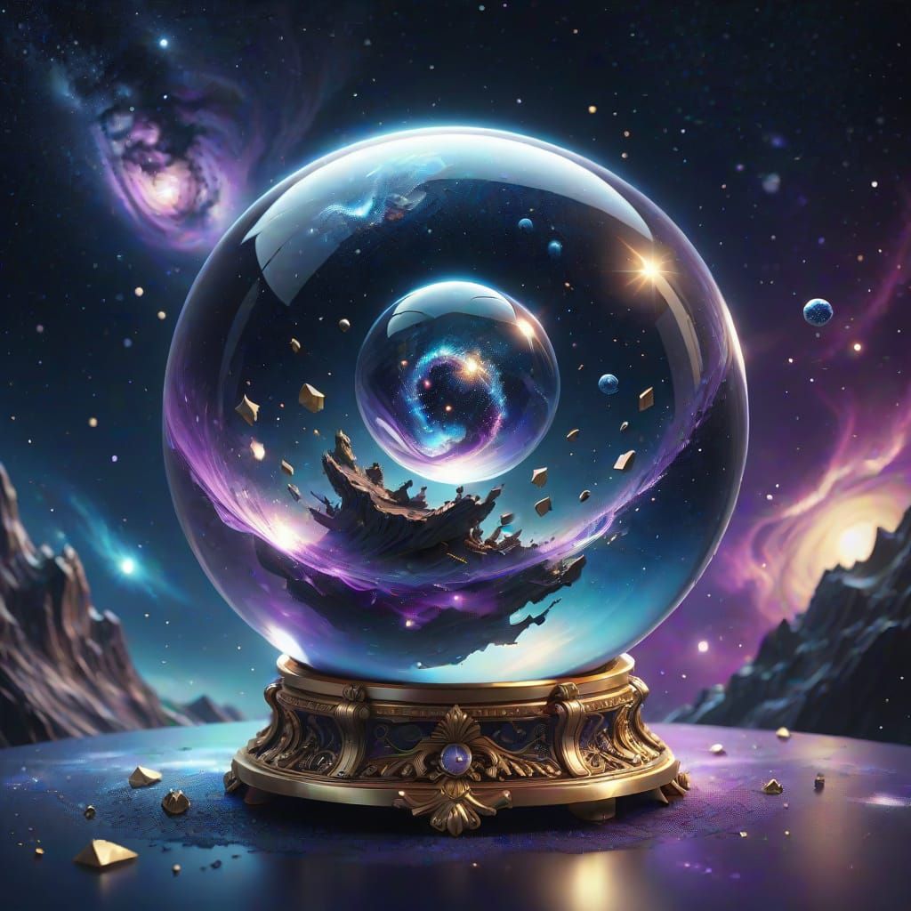 Crystal Ball Universe in Surreal Digital Art
