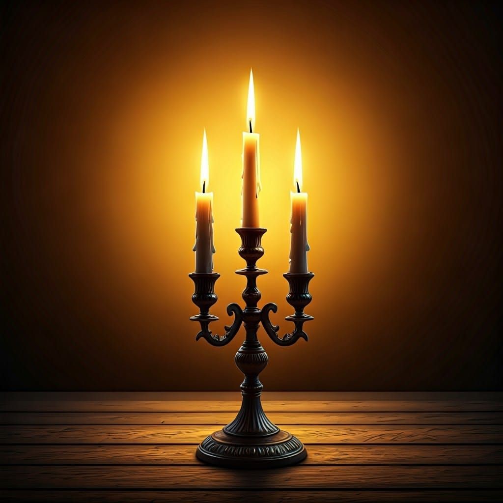 Ethereal Shabbat Candlesticks in Golden Light