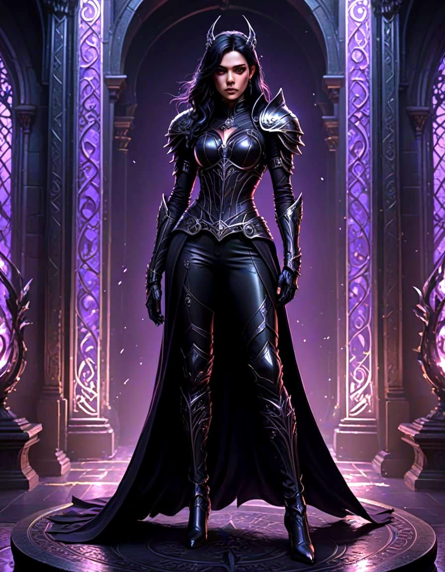 Fierce Shadowhunter Goddess in Dark Elegance