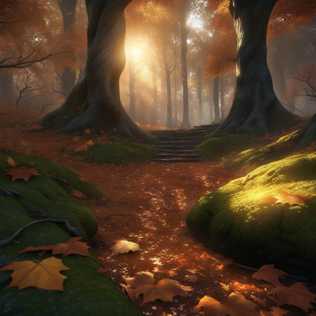 Enchanted Forest with Fairies and Sunlight