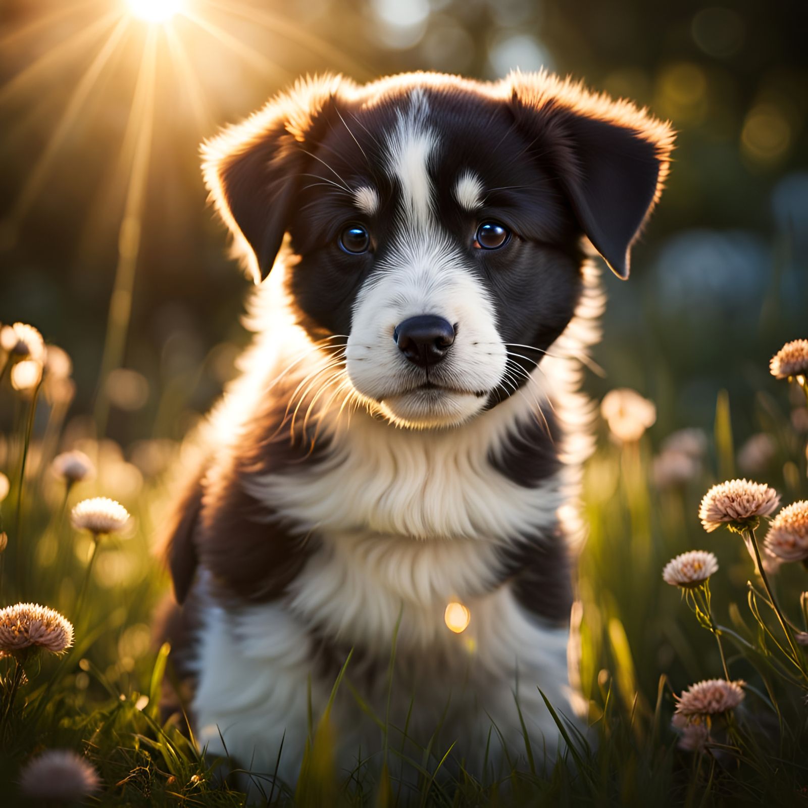 Affectionate Puppy Portrait in Photorealistic Style