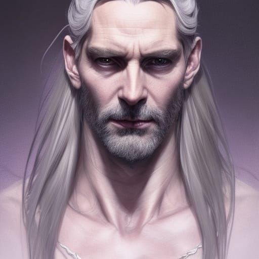 Dramatic Portrait of Lucifer with Horns in Art Nouveau Style