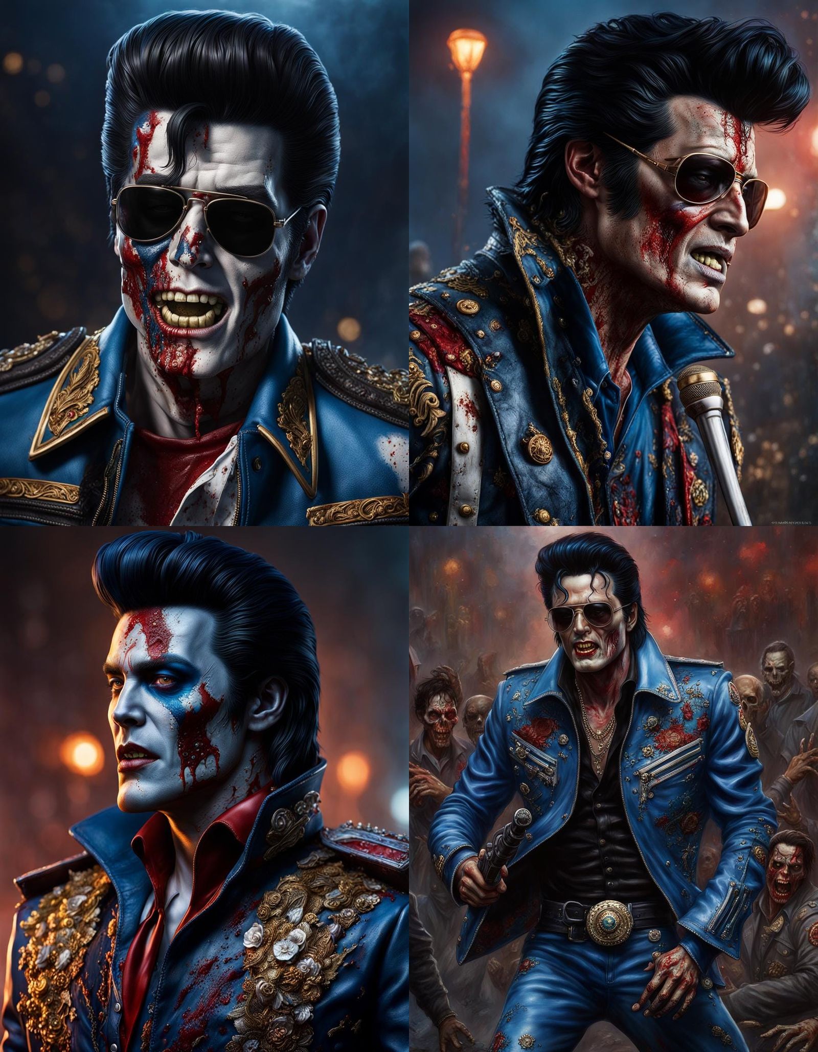 Zombie Elvis and Michael Jackson Graveyard Scene