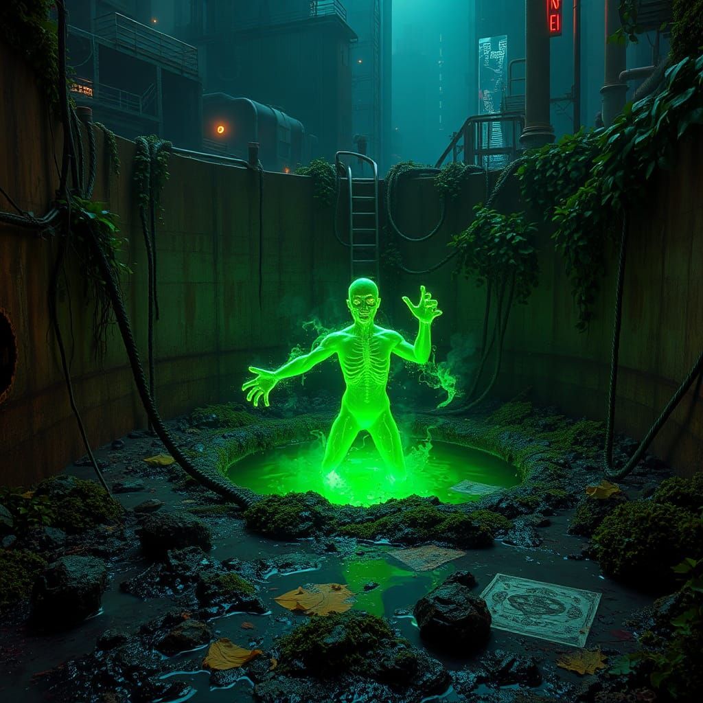 Radioactive Spirit Emerges in Cyberpunk Metropolis