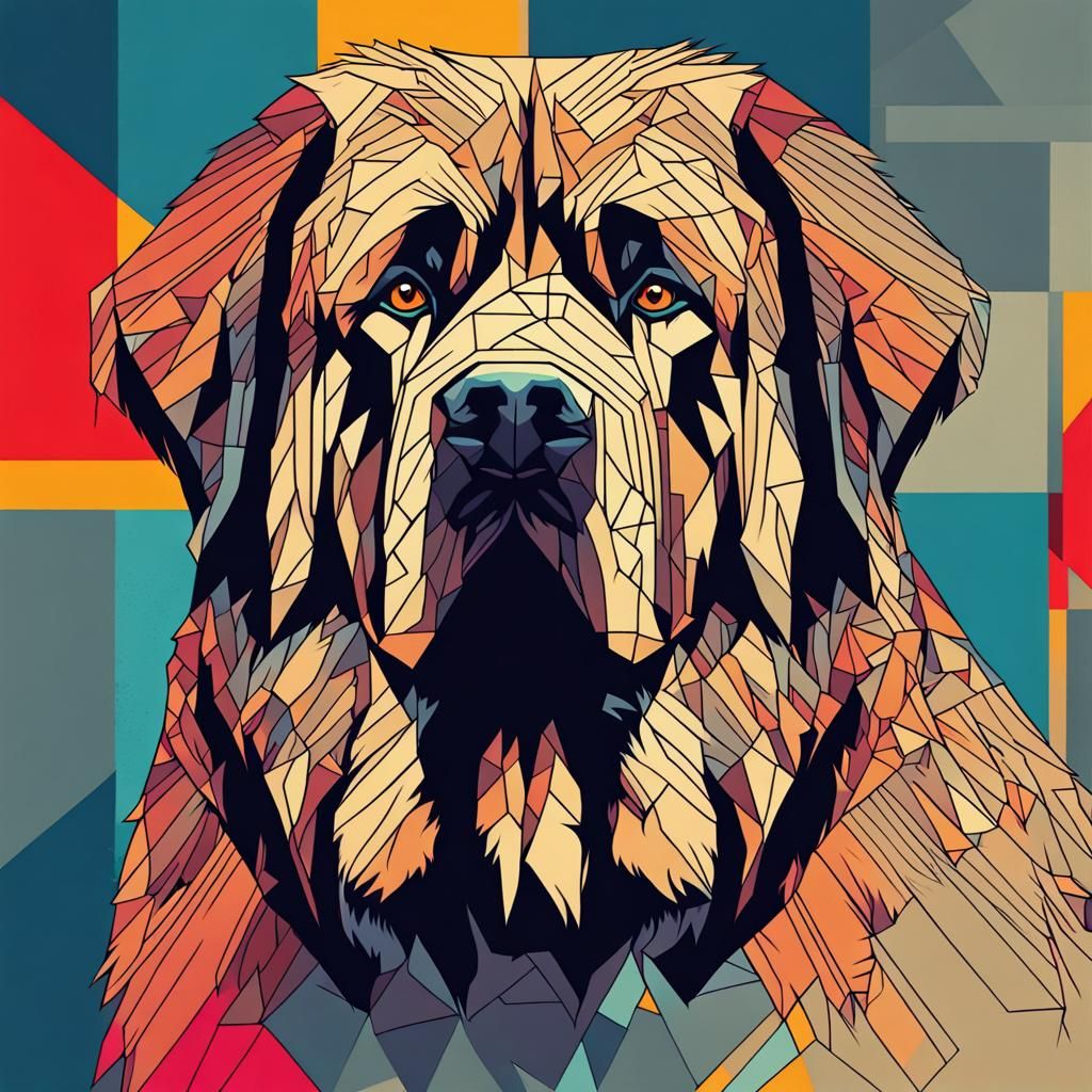 Majestic Tibetan Mastiff in Pop Art Style