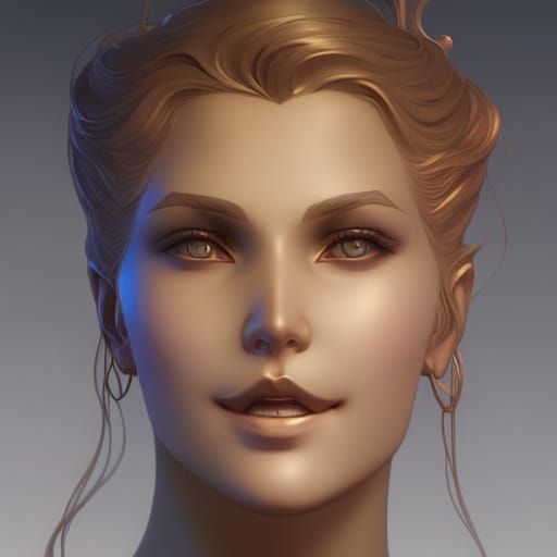 Excited Portrait in Hyperdetailed Digital Art Style