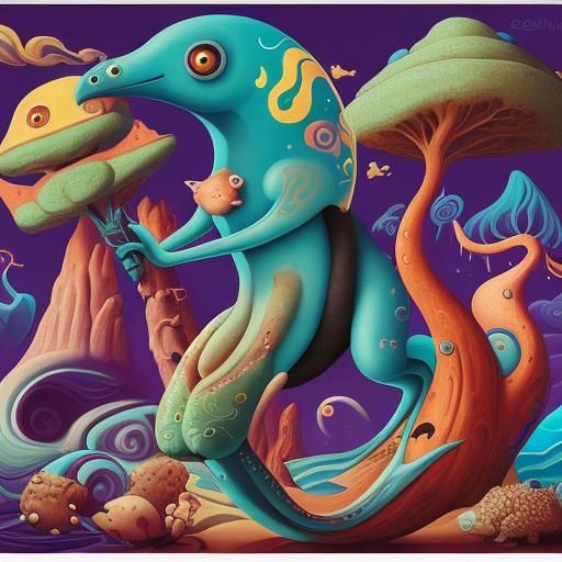 Surreal Animals in Peca Art Style