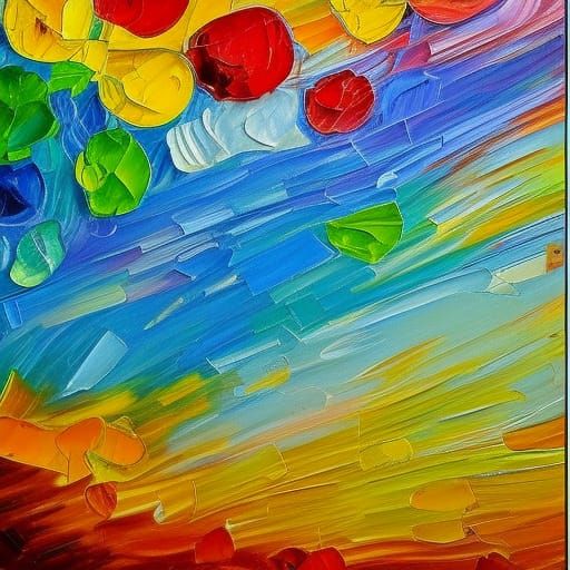 Egg in Neo-Impressionist Expressionist Oil Painting