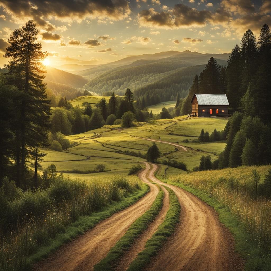 Evocative Countryside Landscape Reminiscent of Home