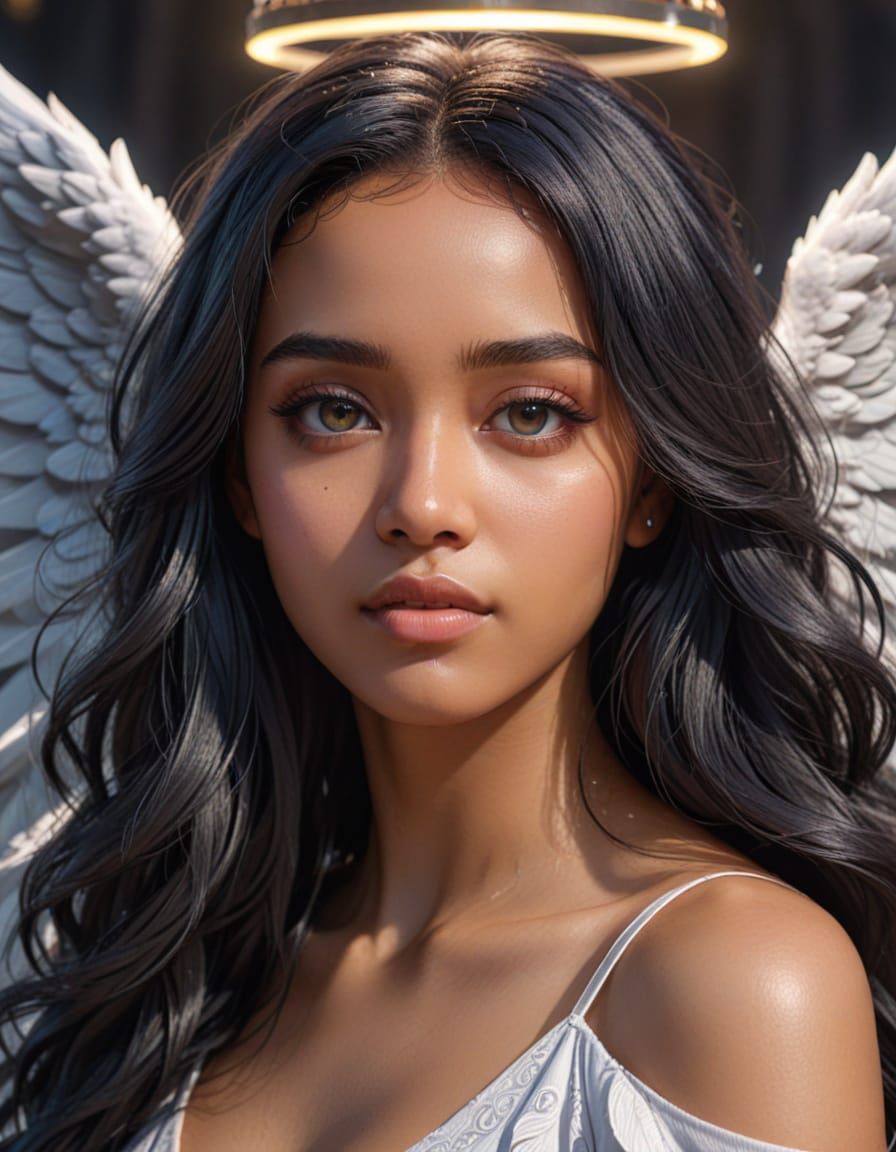 Anime Angel Portrait of Dominican Woman