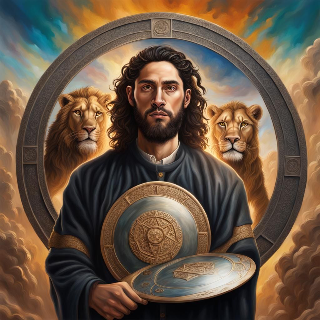 Jewish Man with Lion of Judah Shield
