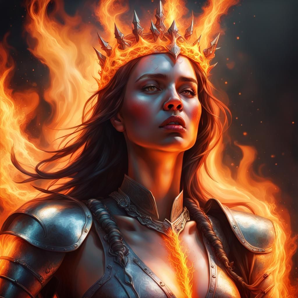 Fiery Witch with Crown of Thorns