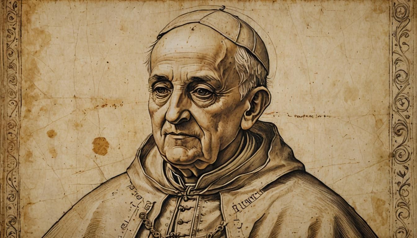 Medieval Portrait of Pope Alexander VI in Renaissance Style