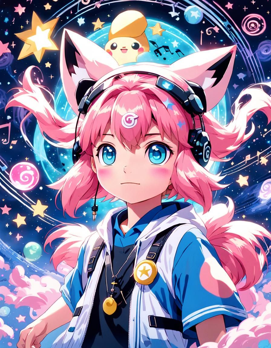 Jigglypuff as Human in Anime Style