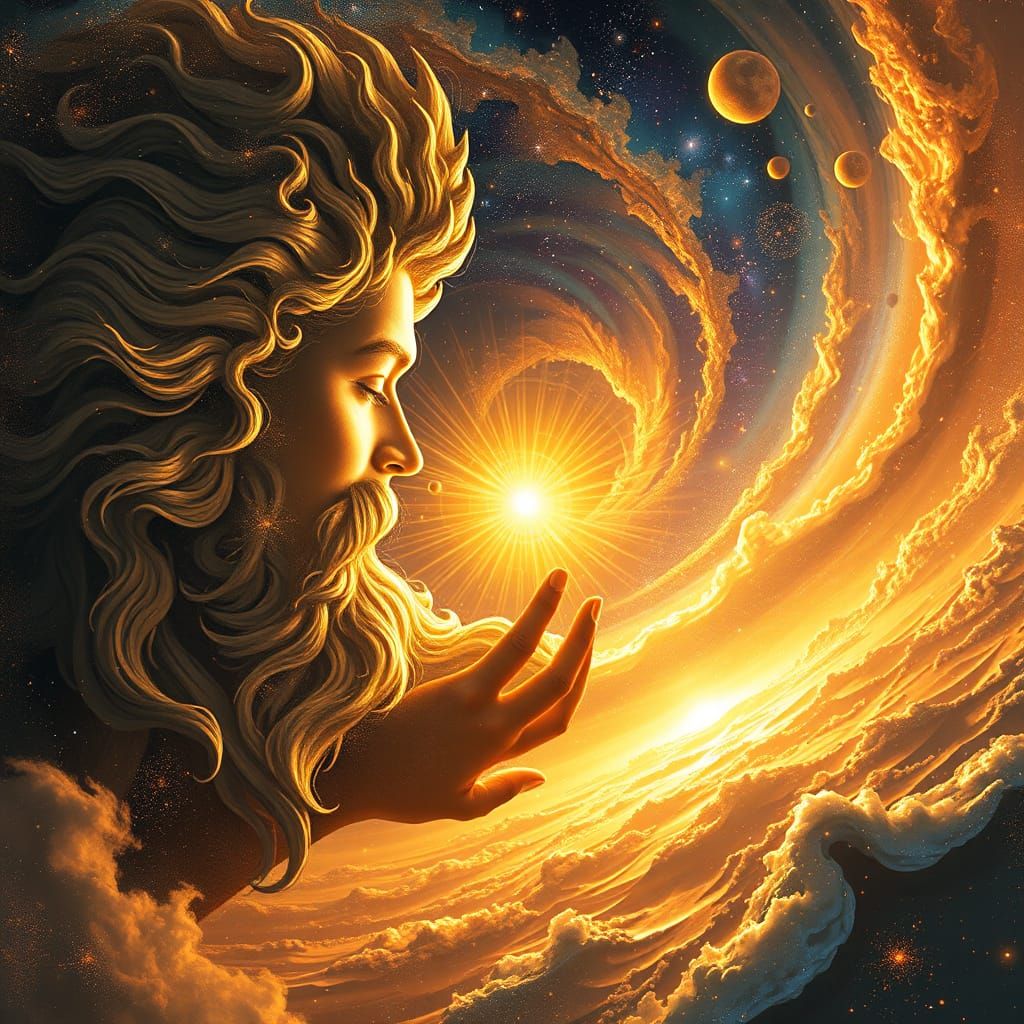 Cosmic Unity of God and Reflection in Golden Light