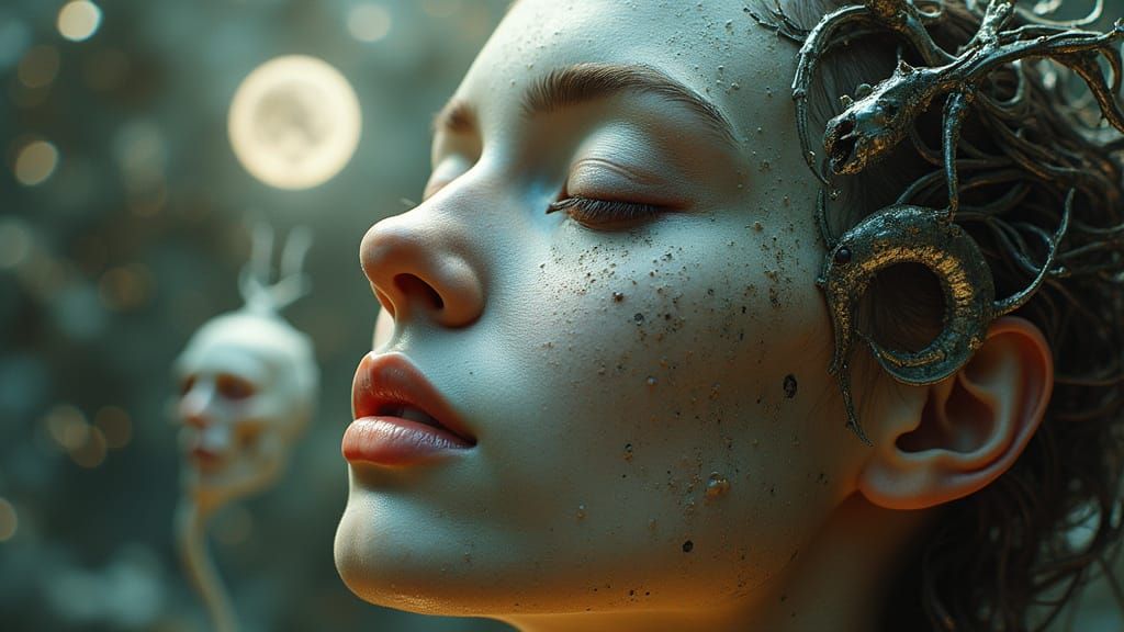 Biomechanical Twins in Surreal Starlight