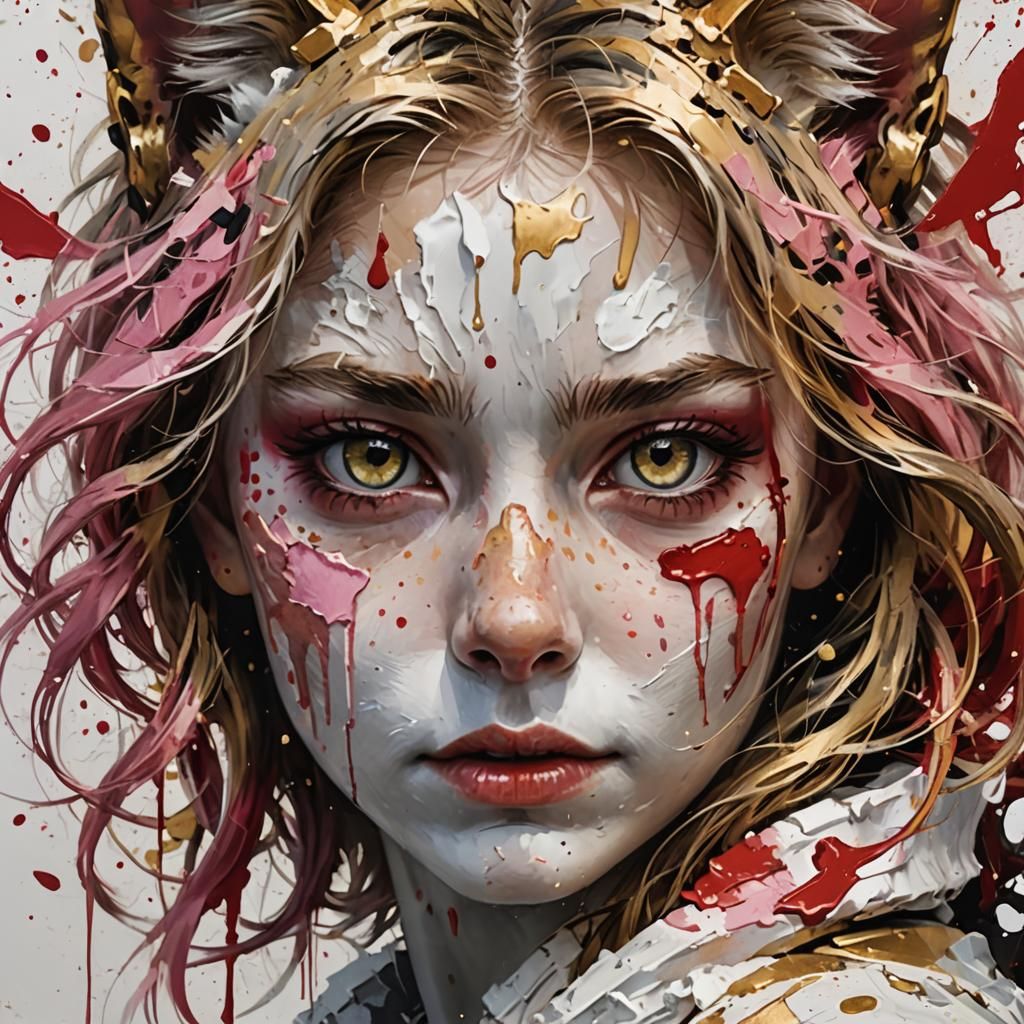 Detailed Oil Painting of a Woman with Curly Hair