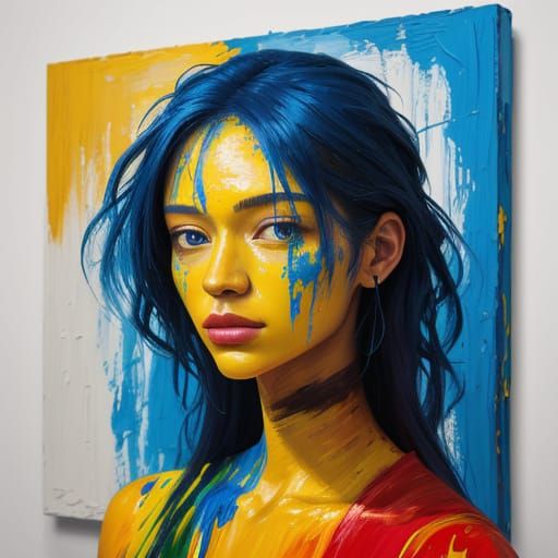 Expressive Oil Portrait in Warm, Vibrant Colors