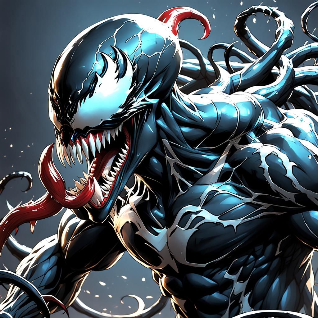 Detailed 3D Anime Art of Venom