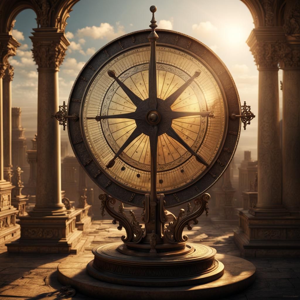 Dramatic Sundial in Digital Matte Painting