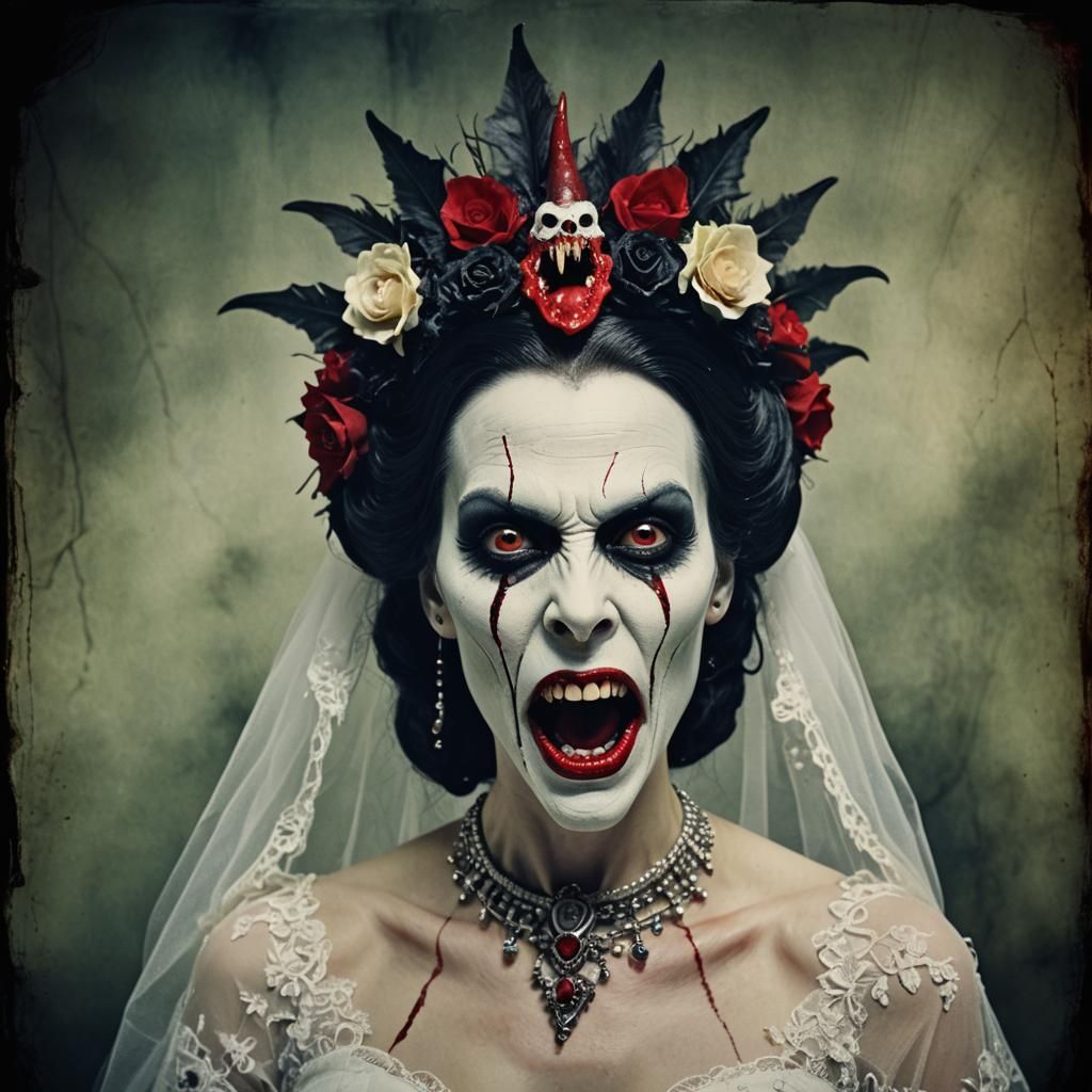 Gothic Vampire Severed Head in Cinematic Film Still