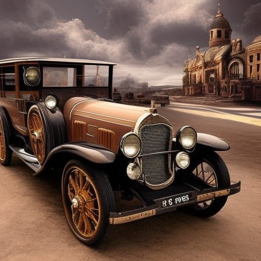 1920s Vintage Cars in Epic Digital Painting