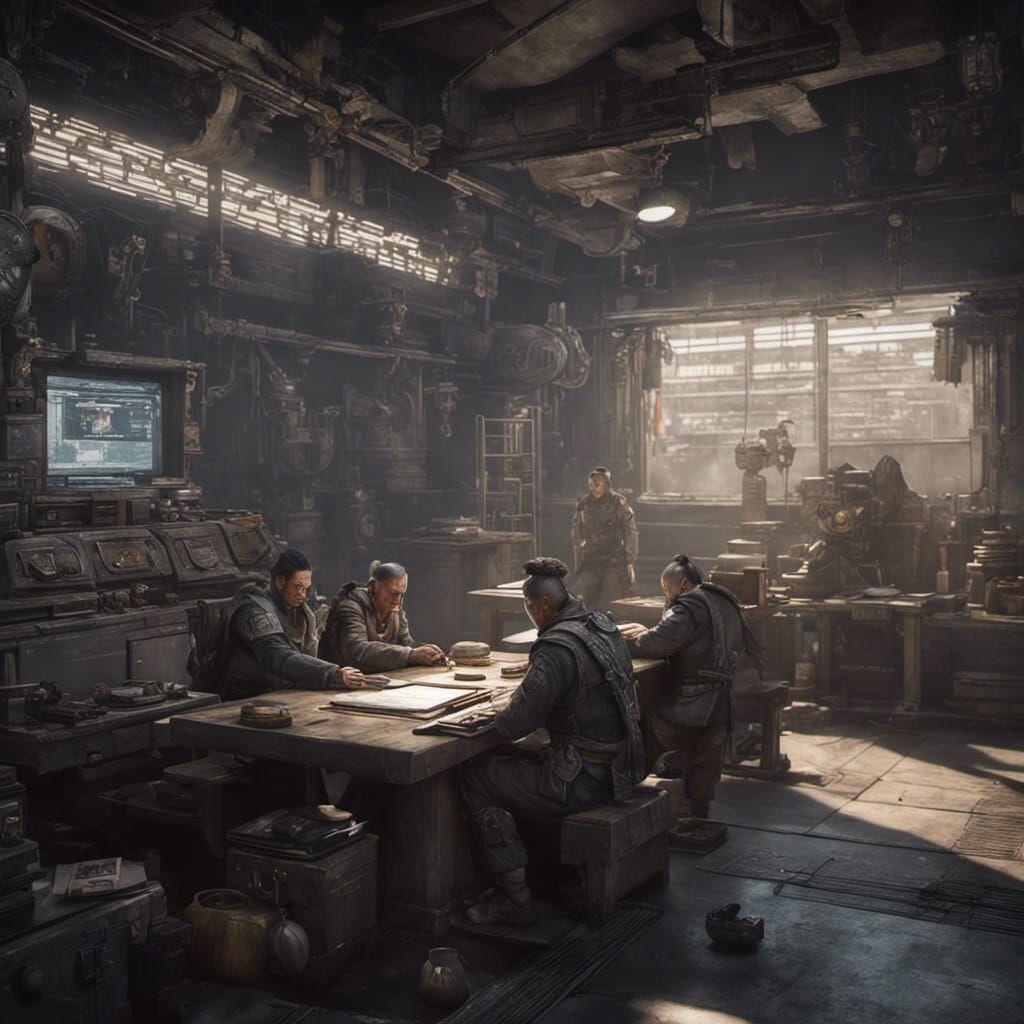 Chinese Brotherhood Scribe in 3D Game Cinematic Style