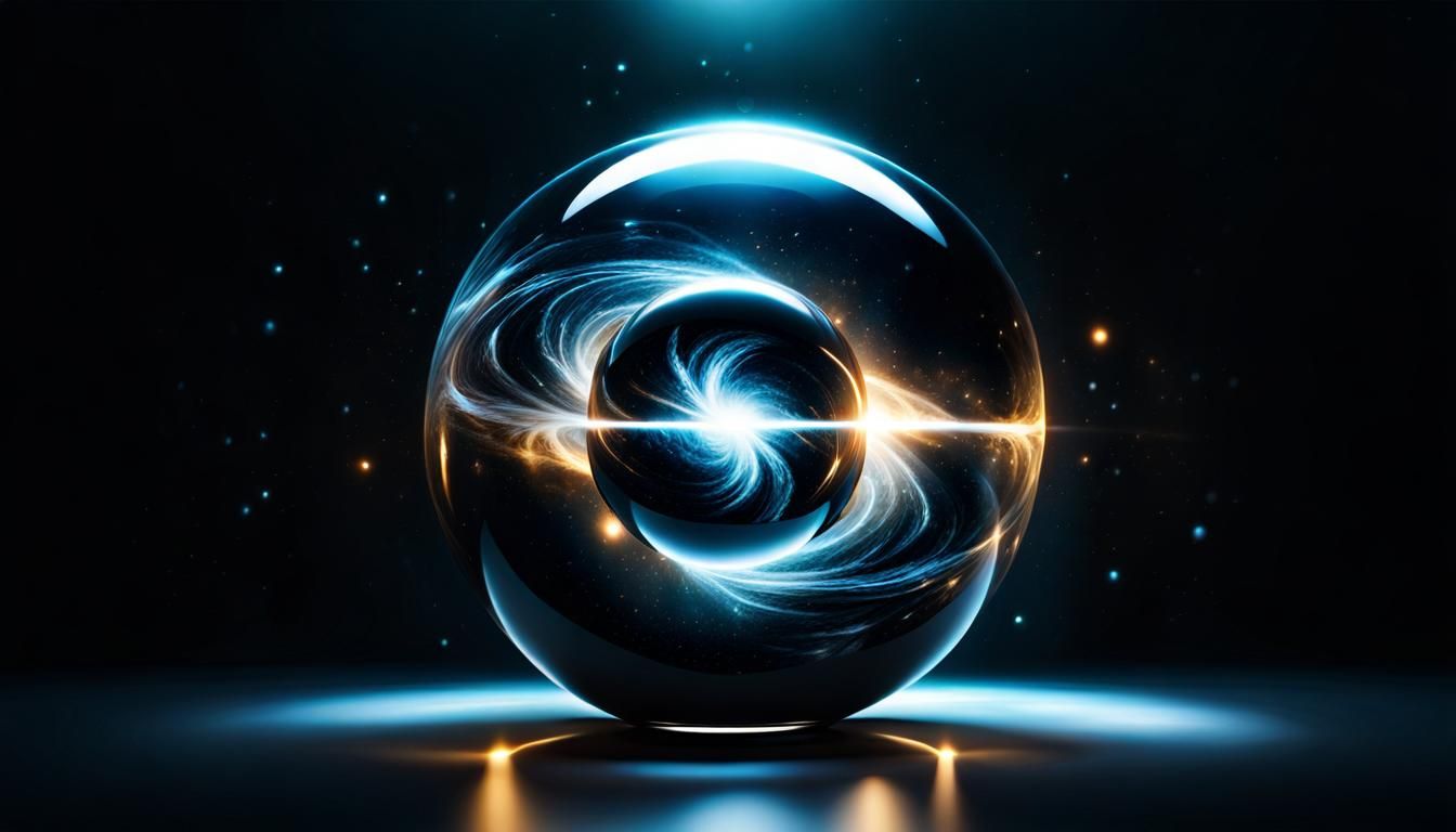 Glowing Sphere of Light in Dramatic Space