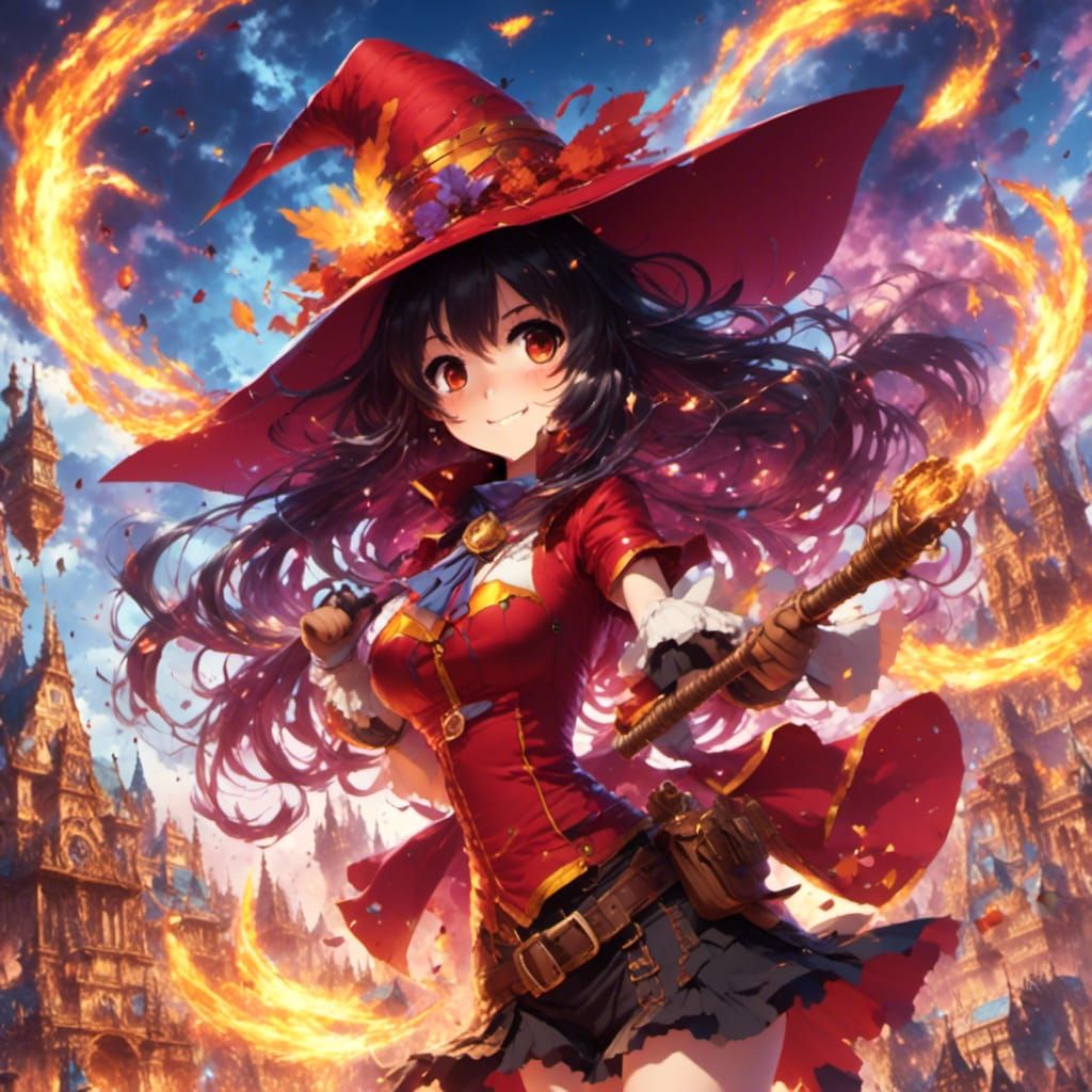 Megumin in Anime Key Visual Style