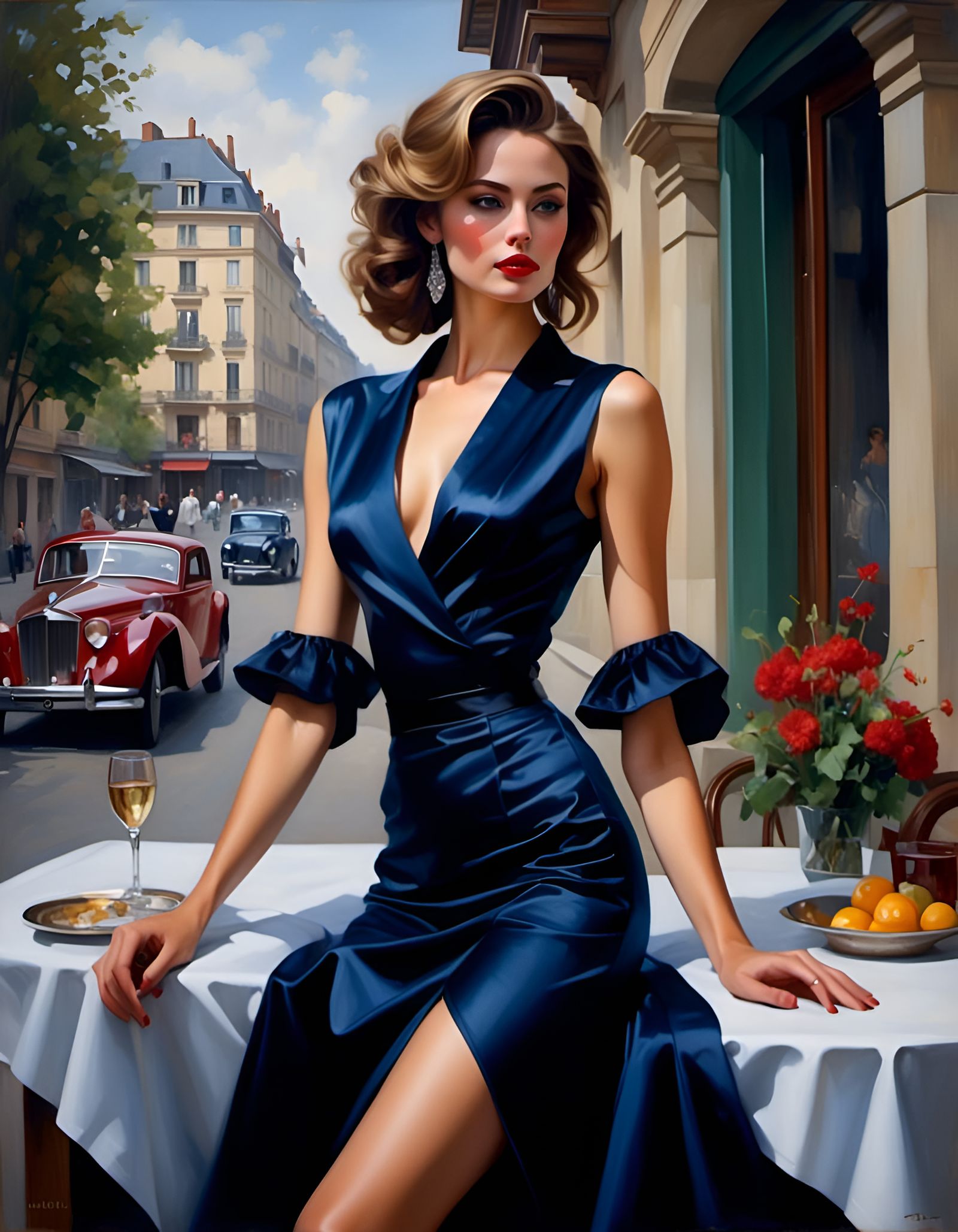 Portrait of a Gorgeous Woman in Stunning Dress