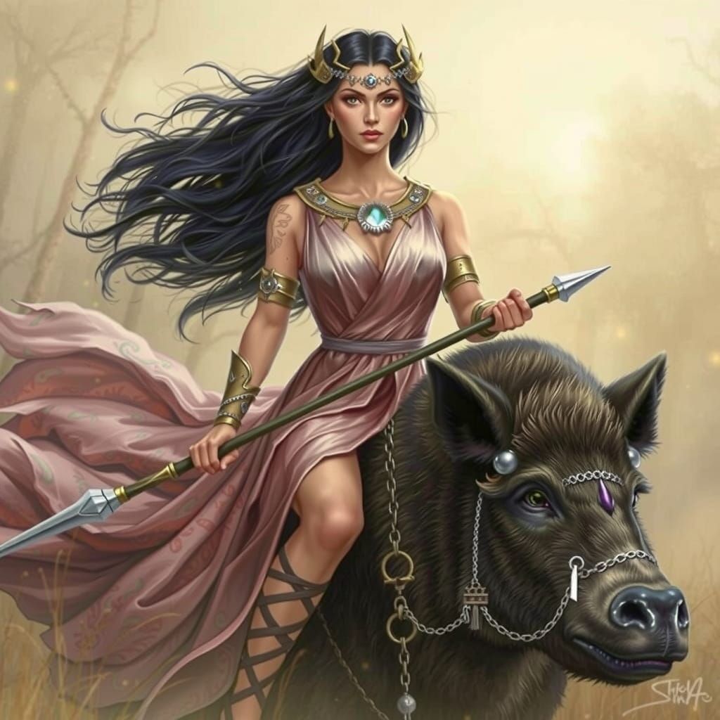 Elegant Norse Goddesses in Nordic Scenery