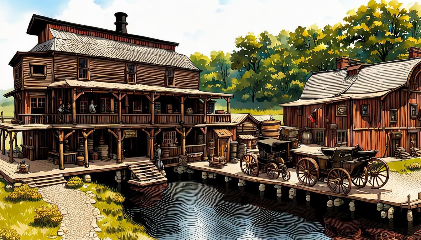 Steampunk Wild West River Complex