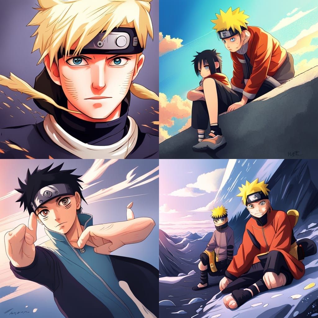Naruto Anime Key Visual in Manga Style