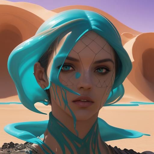Hyperrealistic Desert Oasis Mirage Concept Art