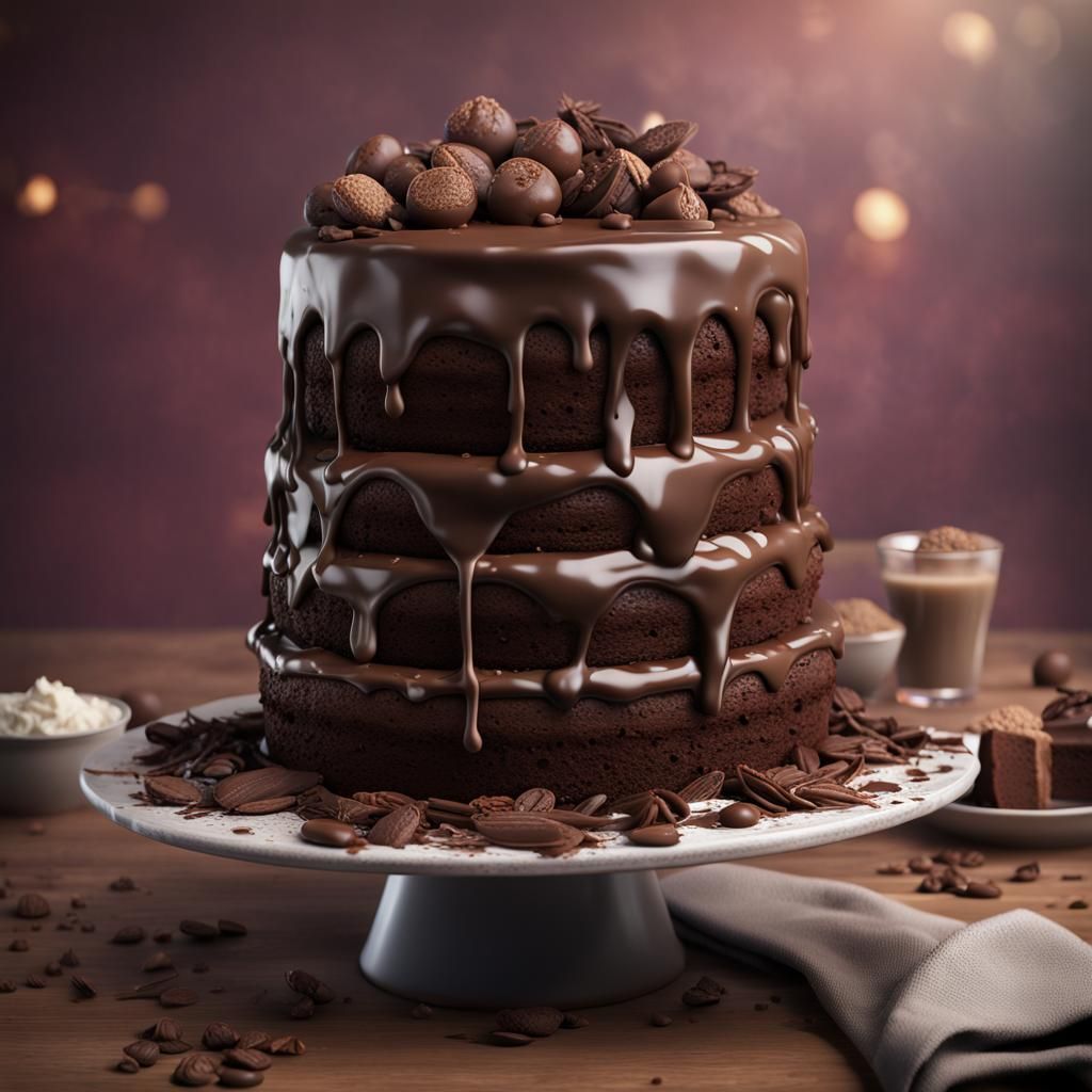 Chocolate Cake Detailed Matte Painting