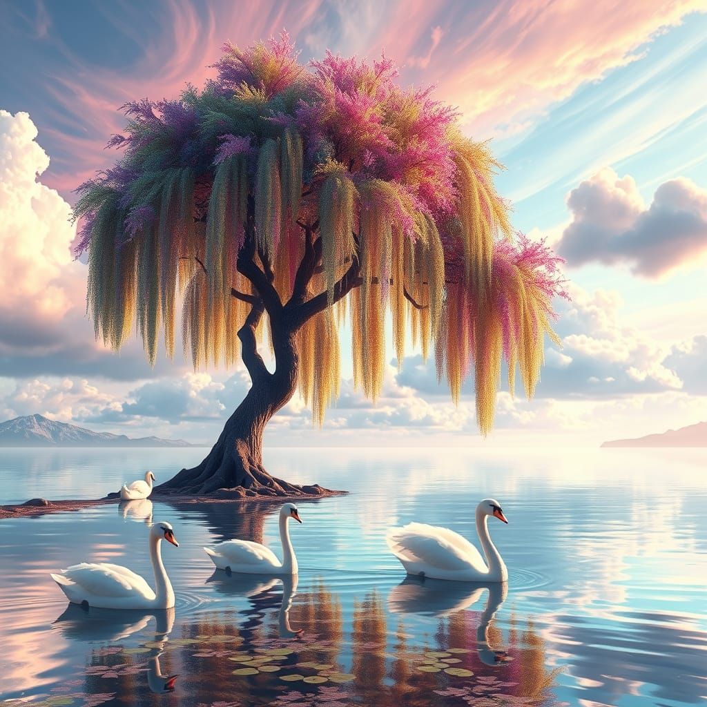 Magical Willow Tree by Crystal Lake