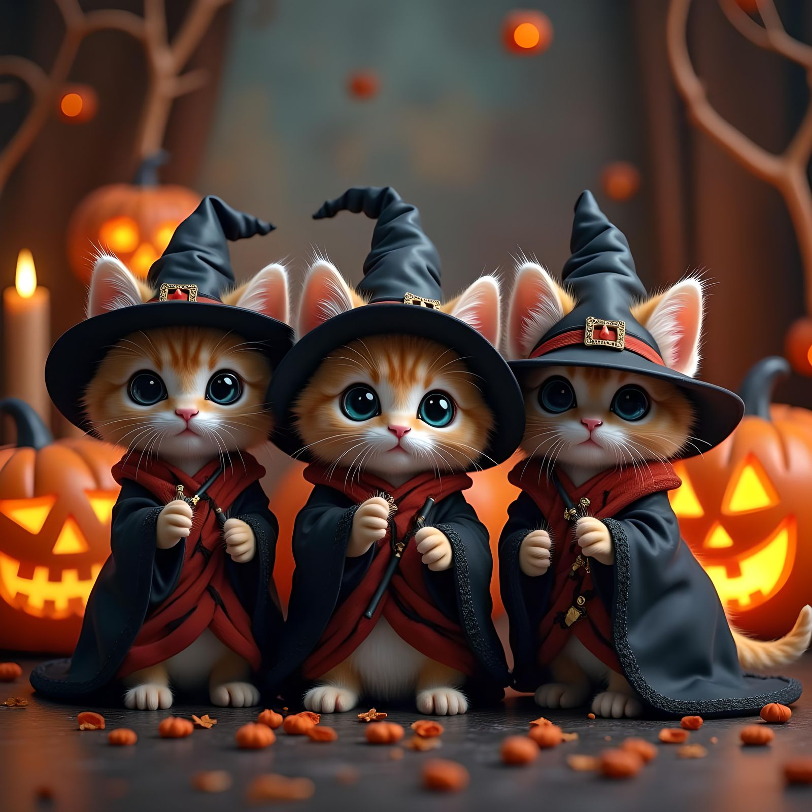 cute animated fluffy kittens with big eyes inside harry pott...
