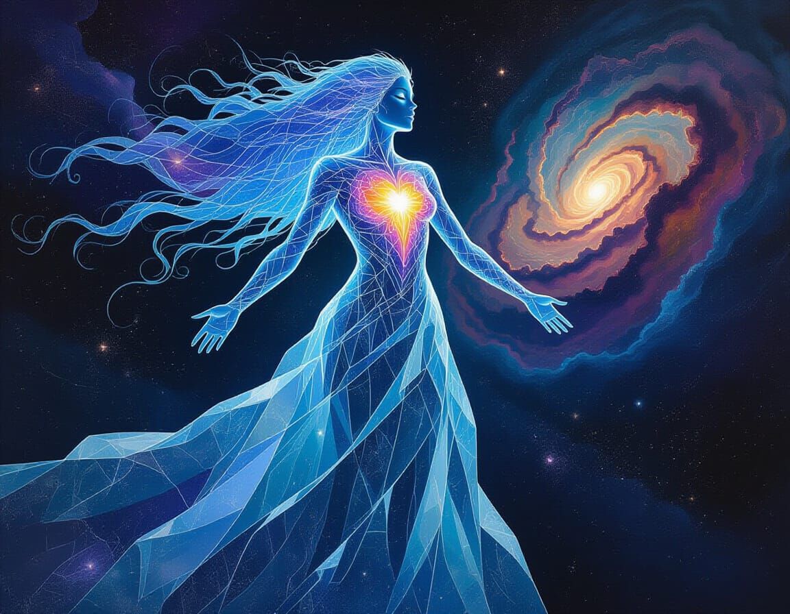 Cosmic Crystalline Woman Pulsating with Energy